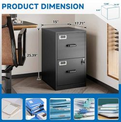 2 Drawer File Cabinet with Lock Vertical Filing Storage Cabinet Office Home Steel Vertical File Cabinets for Letter Size File Cabinet Locked,Assembly 