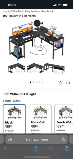 New Reversible L Shaped Desk with Magic Power Outlets&USB Charging Ports, Gaming/ComputerDesk