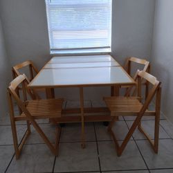 Collapsible Table with 4 Chairs - GREAT FOR SMALL SPACES - $125