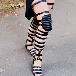 Over The Knee Gladiator Sandals Summer Boots Buckle Strap Tight High Sandals Boots