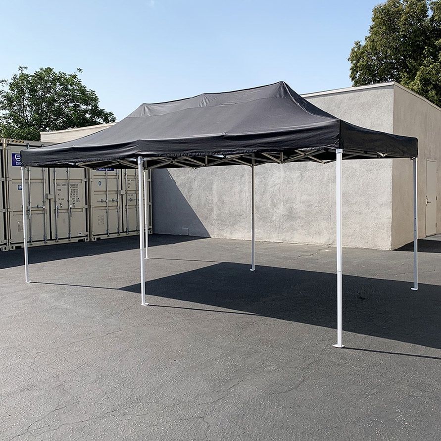 (Brand New) $185 Heavy-Duty 10x20 FT Outdoor Ez Pop Up Canopy Party Tent Instant Shades w/ Carry Bag (Black, Red)