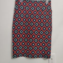 LuLaRoe Abstract Print Bodycon Midi Skirt