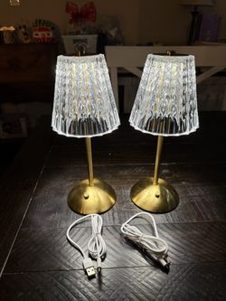 Set Of 2 Crystal Touch Lamps