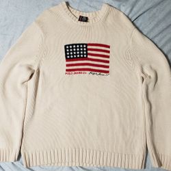 Vintage polo american flag sweater hot sale