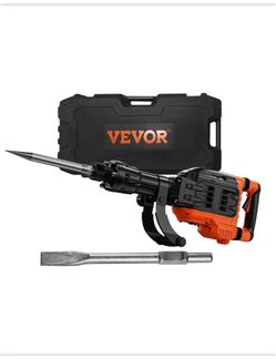 BRAND NEW IN CASE Shop VEVOR Demolition Jack Hammer, 29 .72 in. x 6.5 in. 3500-Watt Chisel with Gloves and 360°C Swiveling Front Handle (2-piece)