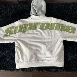 2022 Supreme Hooded Twill Varsity Jacket 'White'