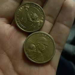 2000 sacagawea P COIN and 1$ gw coin 