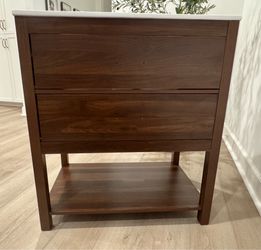 30” Walnut Bathroom Vanity