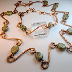 Unakite & Copper Jewelry Set 