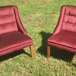 Chair Set, Wingback Velvet Upholstered Chair Tufted Set Of 2-Vintage
