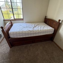 Twin Size Wood Trundle Bed