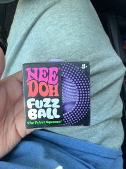 Schylling NEEDOH Fuzzball, Purple, Authentic, Factory Sealed, Velvet Squeeze