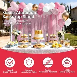 EMART 10x10ft Heavy Duty Backdrop Stand Kit, Adjustable Pipe and Drape Photo Booth Frame for Wedding, Party, Christmas, Birthday Decorations