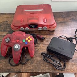 Ninetendo 64 Clear White/Red 64mb