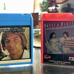 Two Vintage 8-Track Tapes Barry Manilow and Donny & Marie