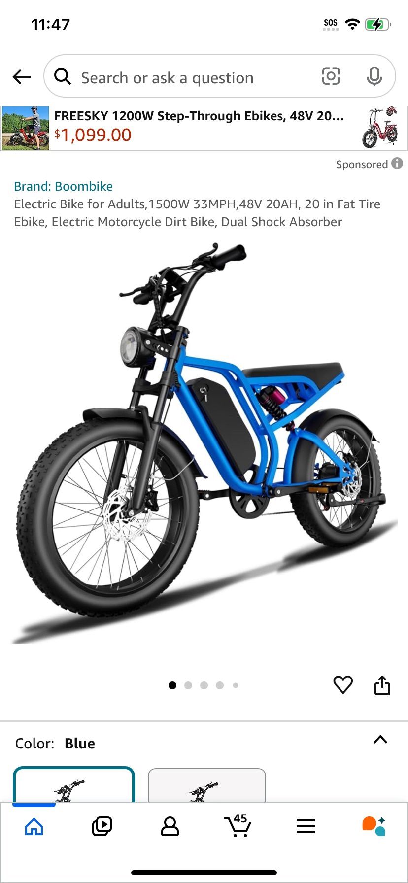 E-Bike 33 Mph 1500w