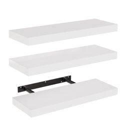 AMADA HOMEFURNISHING Floating Shelves, Wall Shelves for Bathroom/Living Room/Bedroom/Kitchen Decor, White Shelves with Invisible Bra🆕👍Retails $34.99