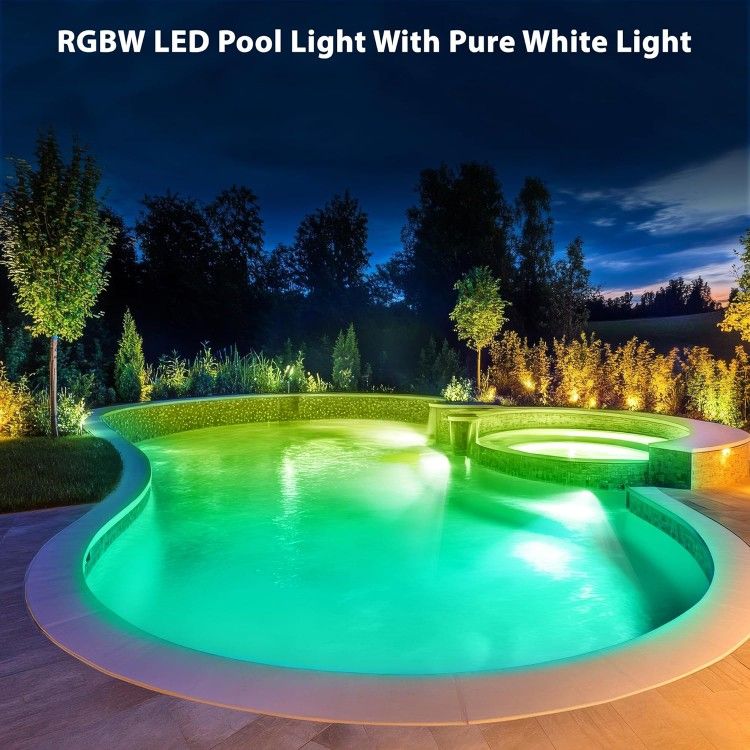 Pool Light for Inground Pools, 35W 12V RGBW LED Multicolor Inground Pool Light 12 Color Lights Show & 12 Fixed Color, Underwater Lights with Transform