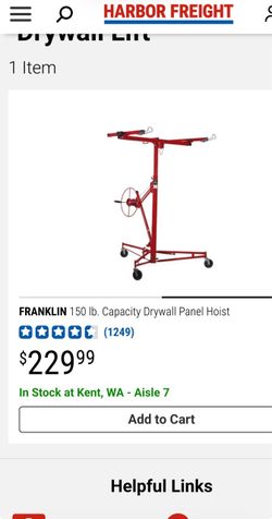 Drywall Hanger Panel Hoist Make Offer $100
