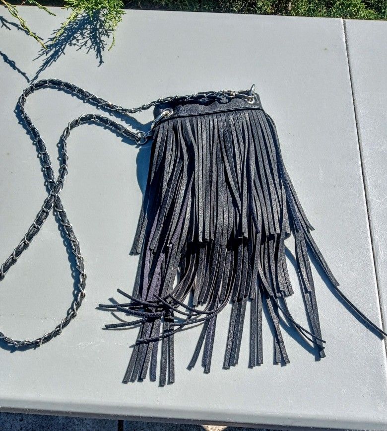 VEGAN LEATHER FRINGE PURSE