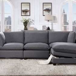 Sectional With Storage Ottoman 