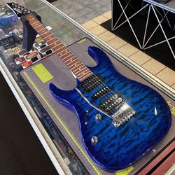 Ibanez GRX70QAL Transparent Blue Burst Left-Handed Electric Guitar NEW!