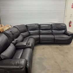 Malachi Leather Power Reclining Sectional with Power Headrests