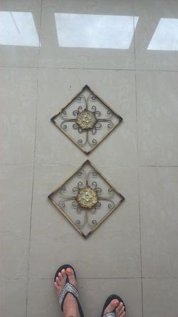 Set of 2 Decorative Metal Wall Art Panels