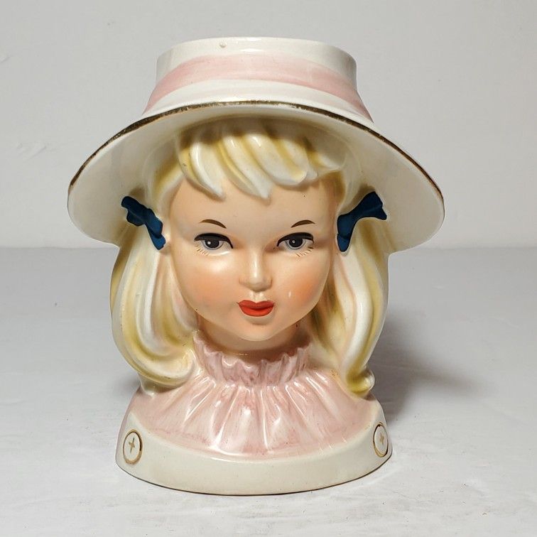 Lady Head Vase Planter Young Girl Nurse