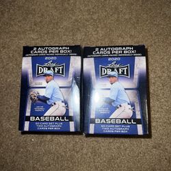 2x 2020 Leaf Draft Baseball Sealed Blaster Box 2 Autos + 50 Card Rookie Set