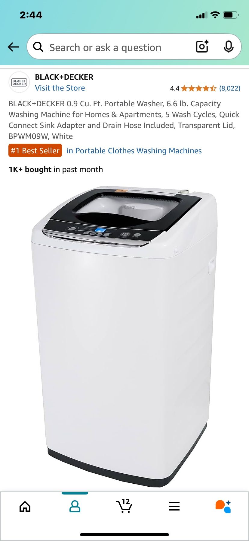 Black And Decker Portable Washer
