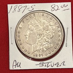 1887 S Morgan Silver Dollar Cleaned 