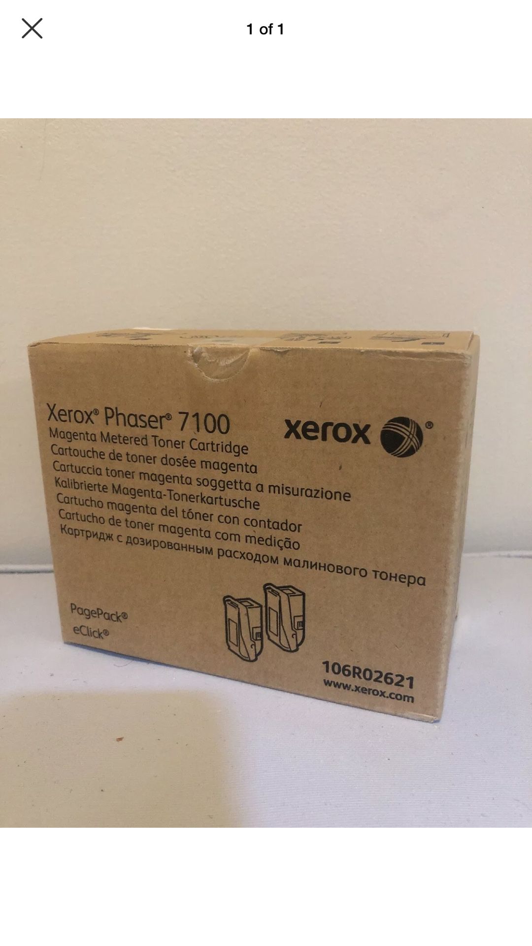 Genuine Xerox 106R02621 Magenta Dual Package Toner For Phaser 7100; 2 Lot