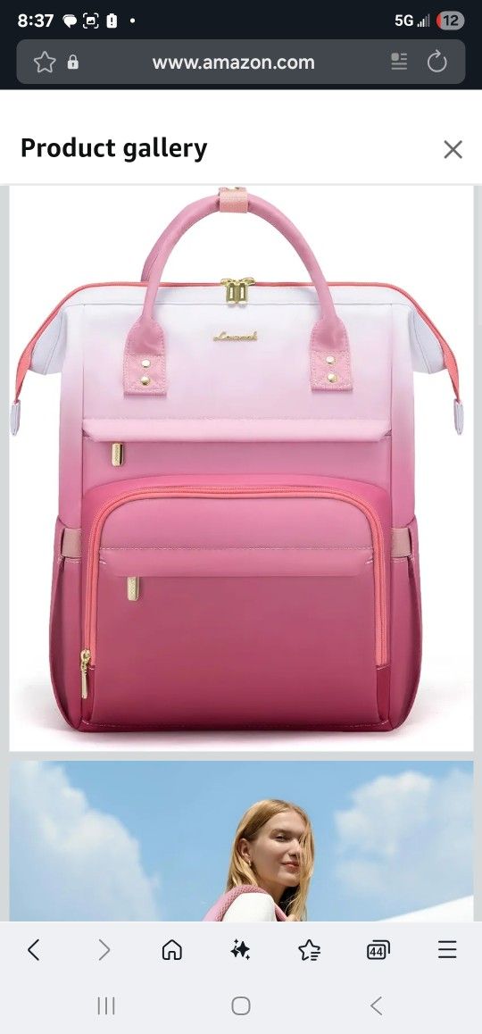 Pink Laptop Backpack New