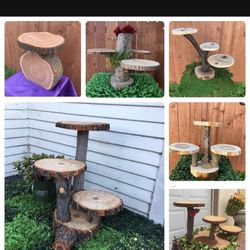 Wood Cake Stand And Cupcake Stand