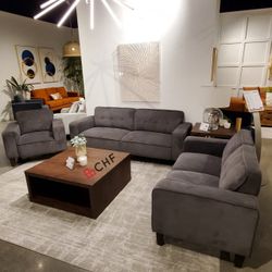 Modern 3 Pc Living Room Set  ( Sofa+Loveseat +Chair)