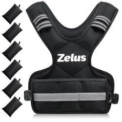 (930008) ZELUS Weighted Vest for Men and Women | 4-10lb/11-20lb/20-32lb Vest with 6 Ironsand Weights for Home Workouts | Adjustable Body Weight Vest E