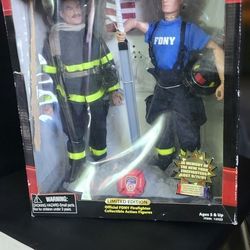 FDNY Official Collectible Fire Fighter Action Figures With Sturdy Base