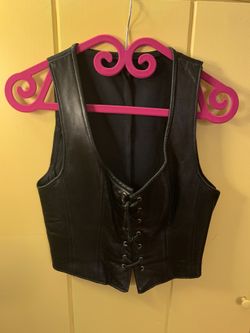 Leather Vest- Lace Up Front With Side Zipper!