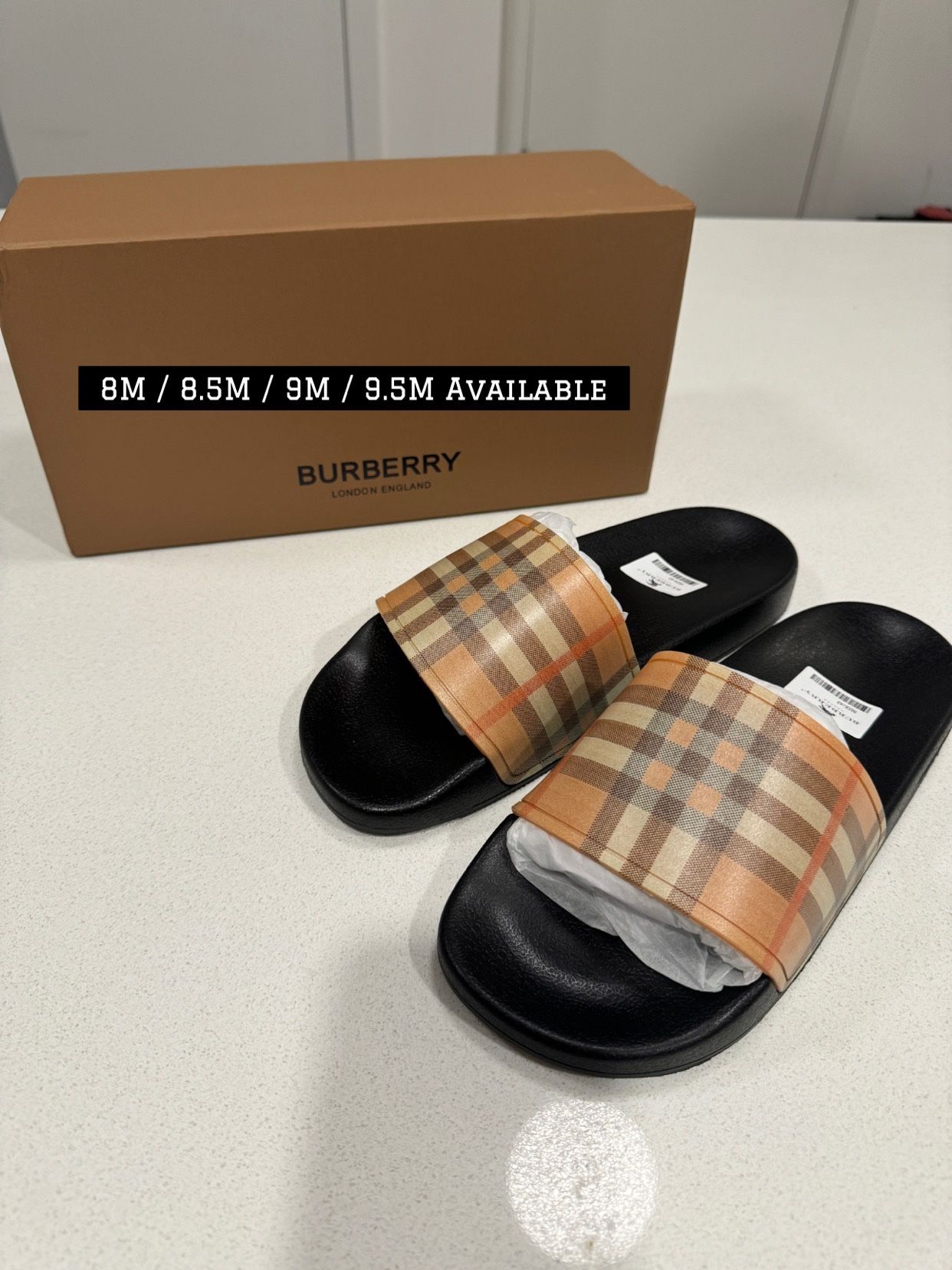Burberry Slides, Sizes 8M Through 9.5M (check out my page🔥) 