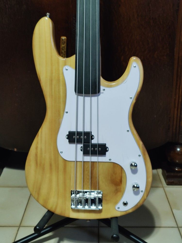 Open Box Fretless Electric Bass With New Soft Case 