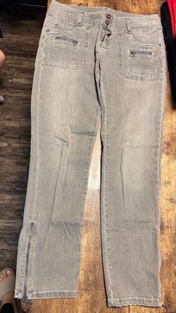 Michael Kors Gray Denim Jeans with Zipper Detail
