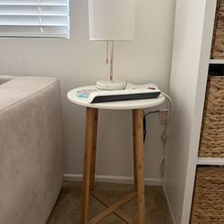 White Round Side Table 