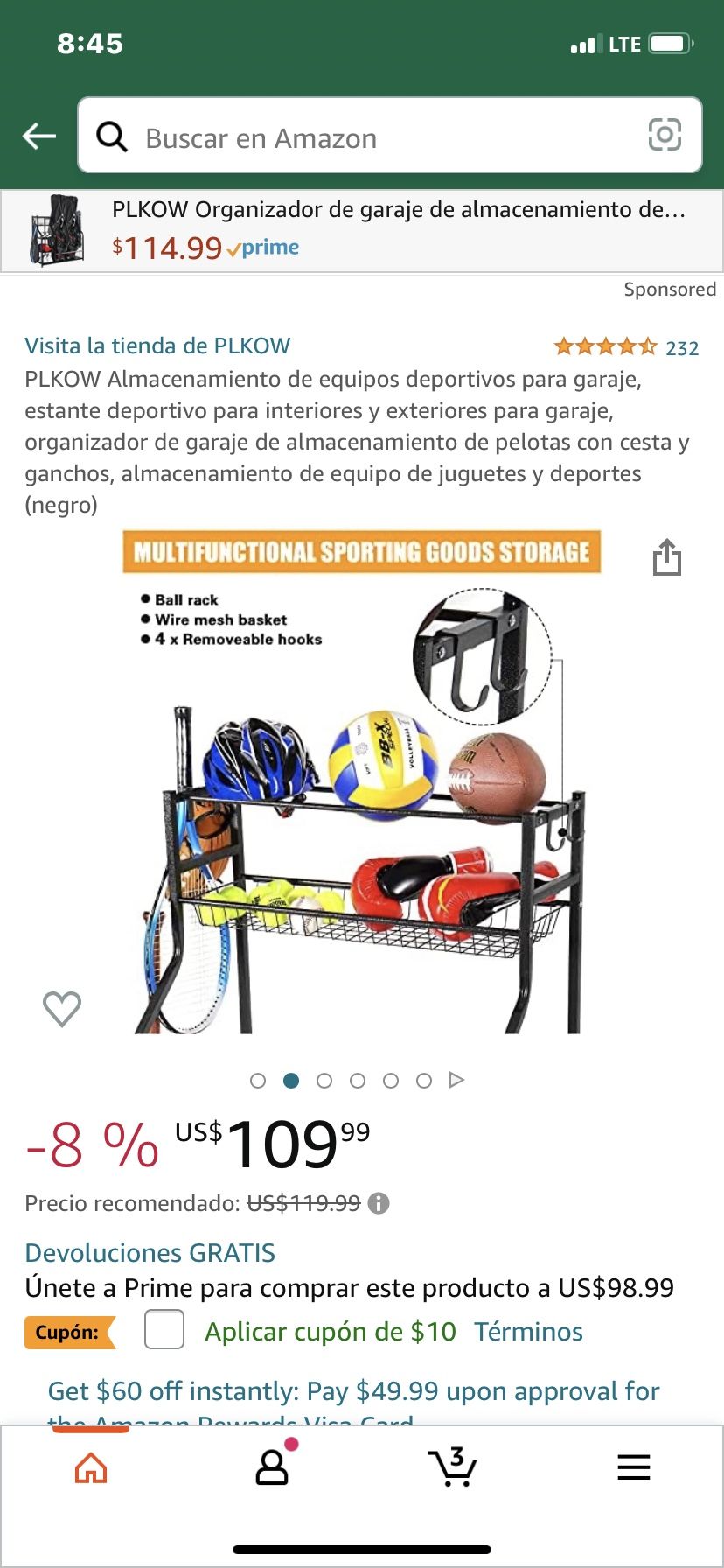 Almacenamiento de equipos deportivos para garaje, estante deportivo para interiores y exteriores para garaje, organizador de garaje de almacenamiento