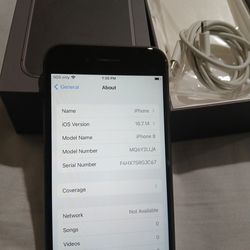 Iphone 8 64gb unlocked with box and cable