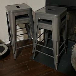 4 Stackable 24” Metal Countertop Stools