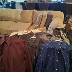 H&M Button Up Dress Shirts Large Slim 