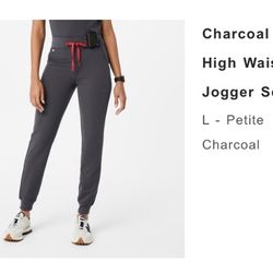 	 Charcoal Zamora™ High Waisted - Petite Jogger Scrub Pants