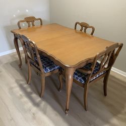 Solid Wood Dining Set - Table + 4 Chairs