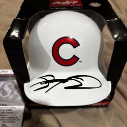 Sammy Sosa Signed Cubs Mini Helmet Jsa Coa